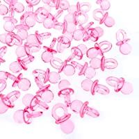 JZK 100 x Rosa Mini Dummy Chupones acrílico Chupete- dispersión Tabla Accesorios Decoraciones para Fiesta Bienvenida…